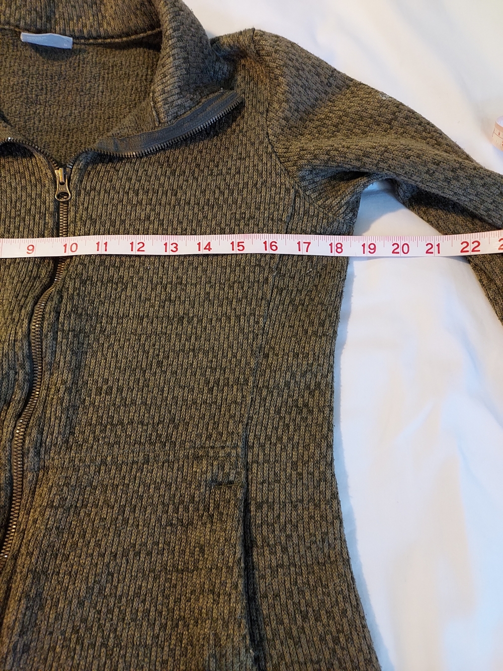 Columbia Women's Textured Waffle Full Zip Sweater Fleece Jacket Green M - Picture 5 of 8